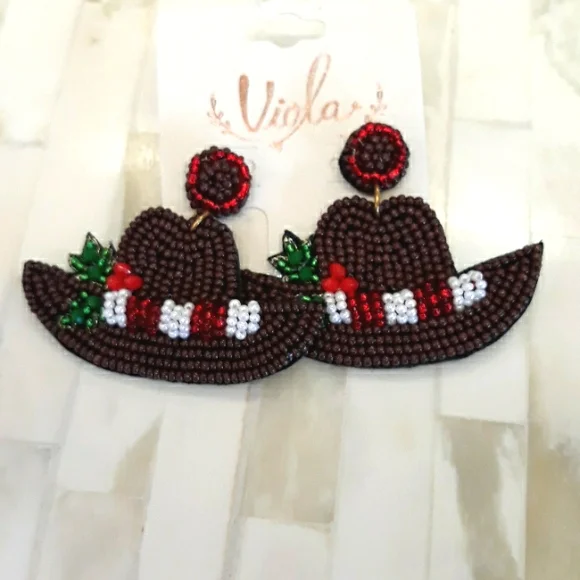 Festive Cowgirl Statement Earrings – Holiday Style - Picture 3 of 9